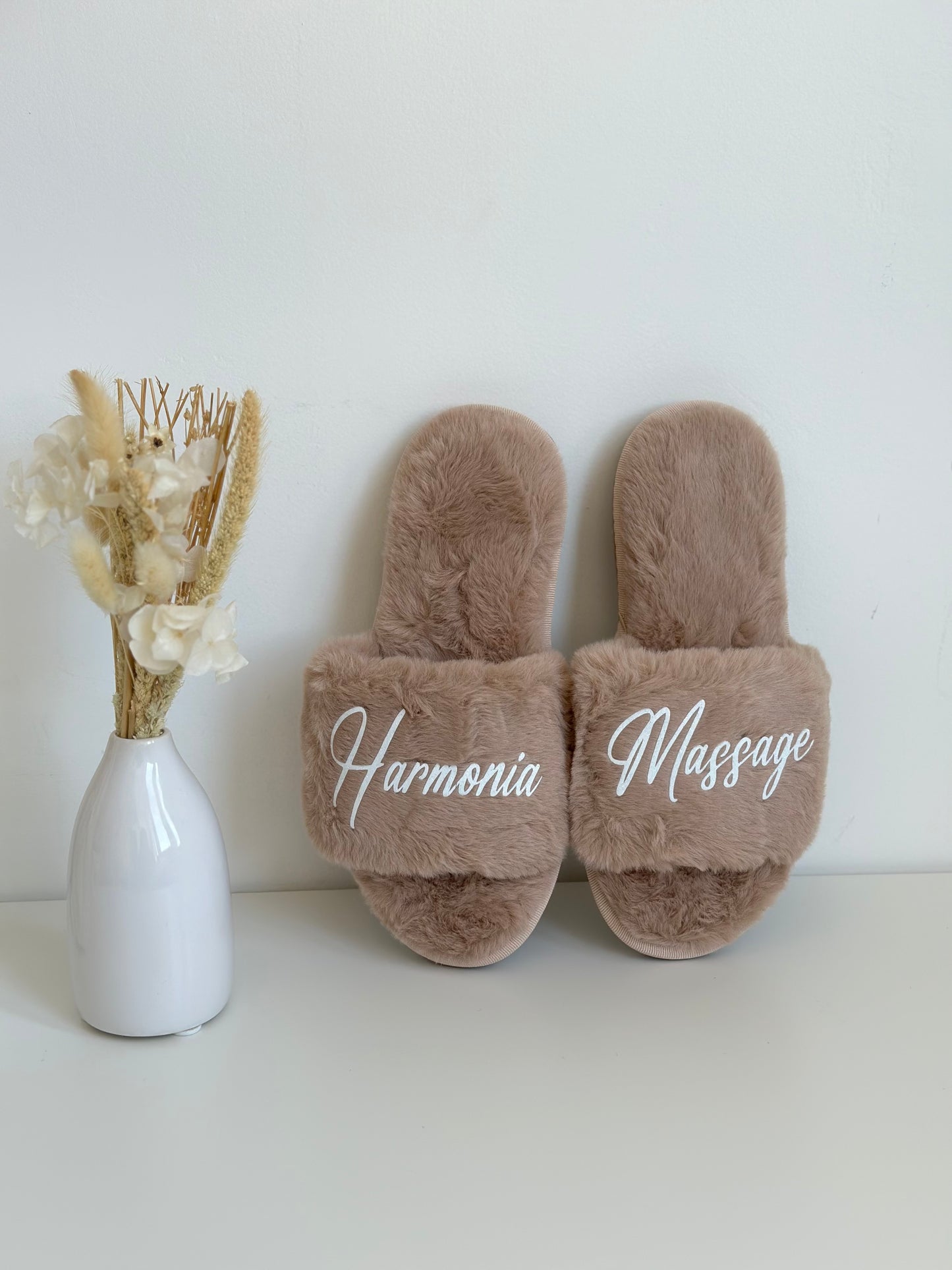 Chaussons fourrure marron