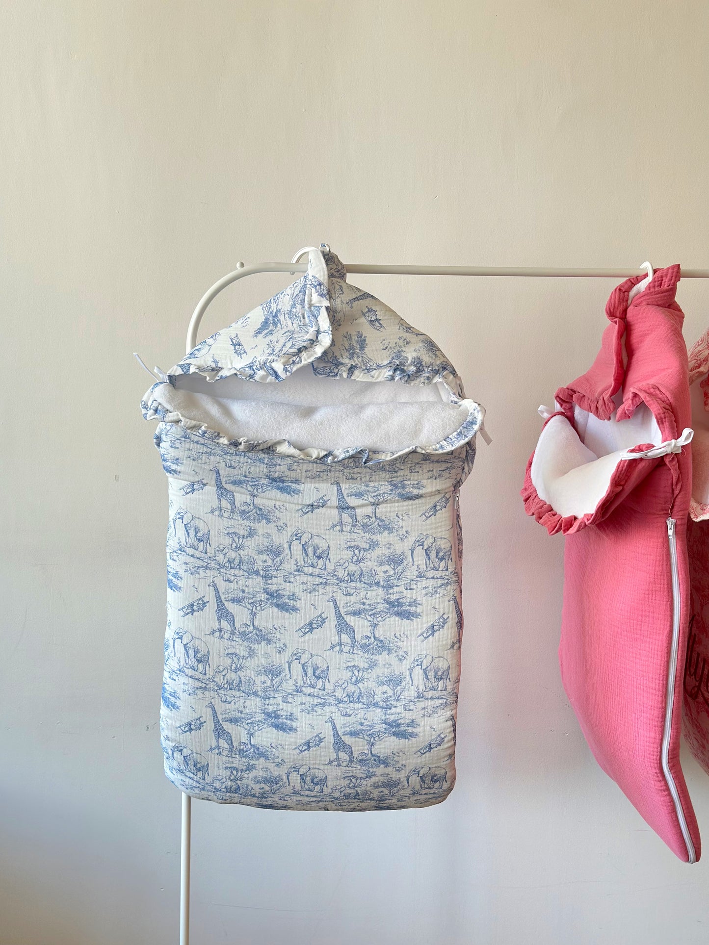 Nid d'ange en gaz de coton polaire avec passage de ceinture