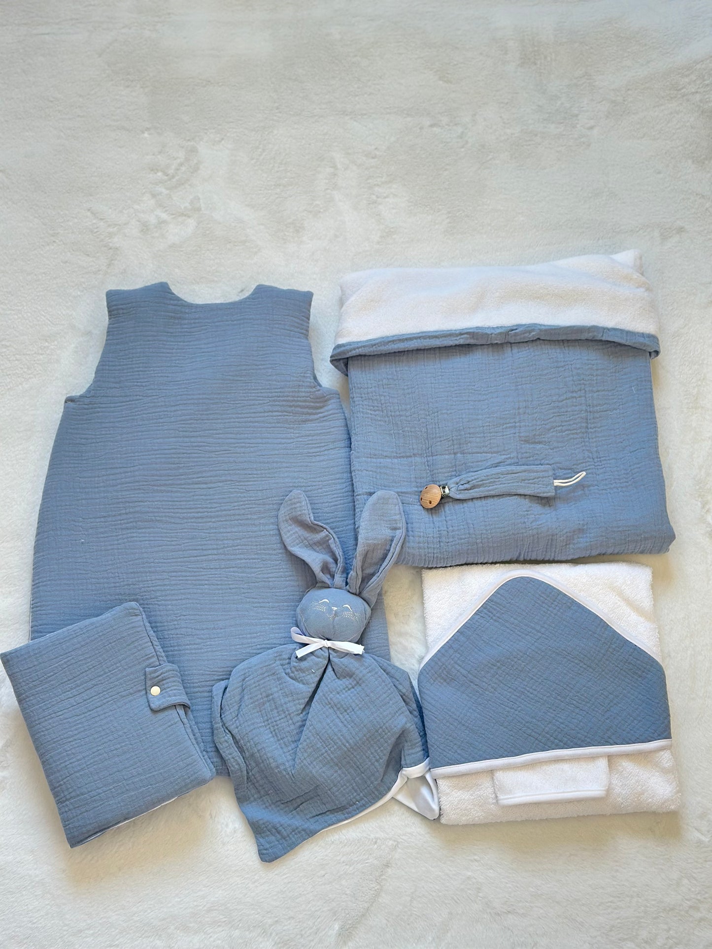 Coffret de naissance en gaz de coton 6 pièces