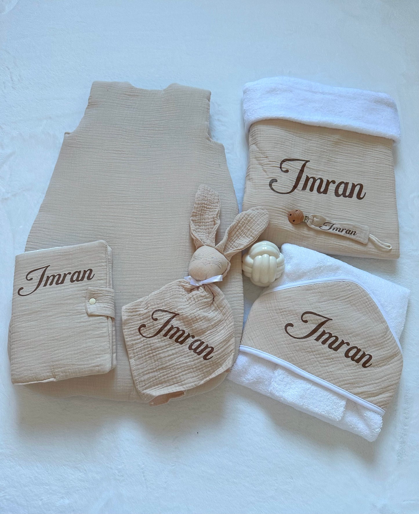 Coffret de naissance en gaz de coton 6 pièces