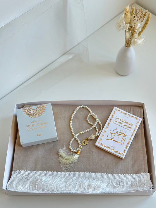 Coffret tapis de prière en velours