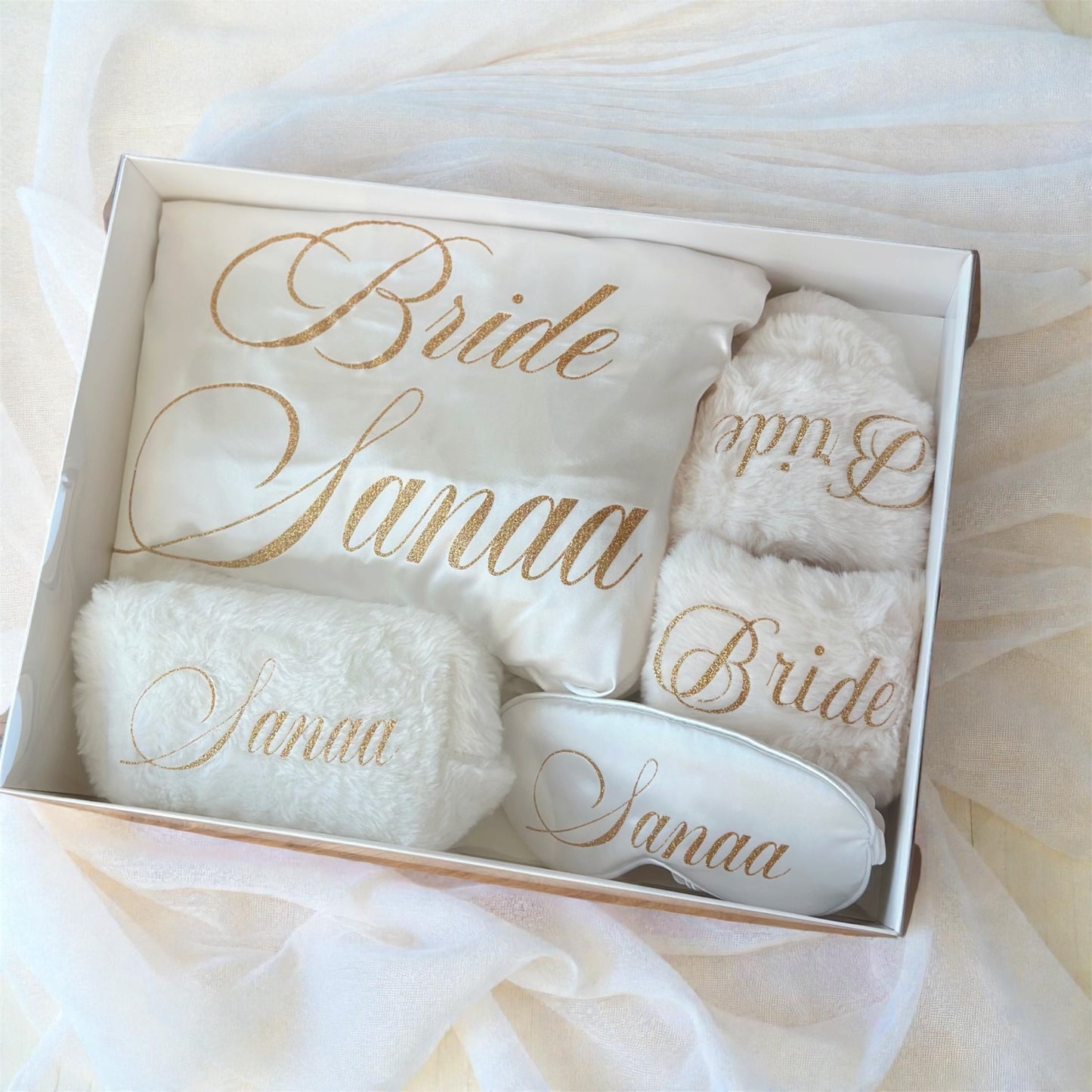 Coffret bride peignoir à plumes