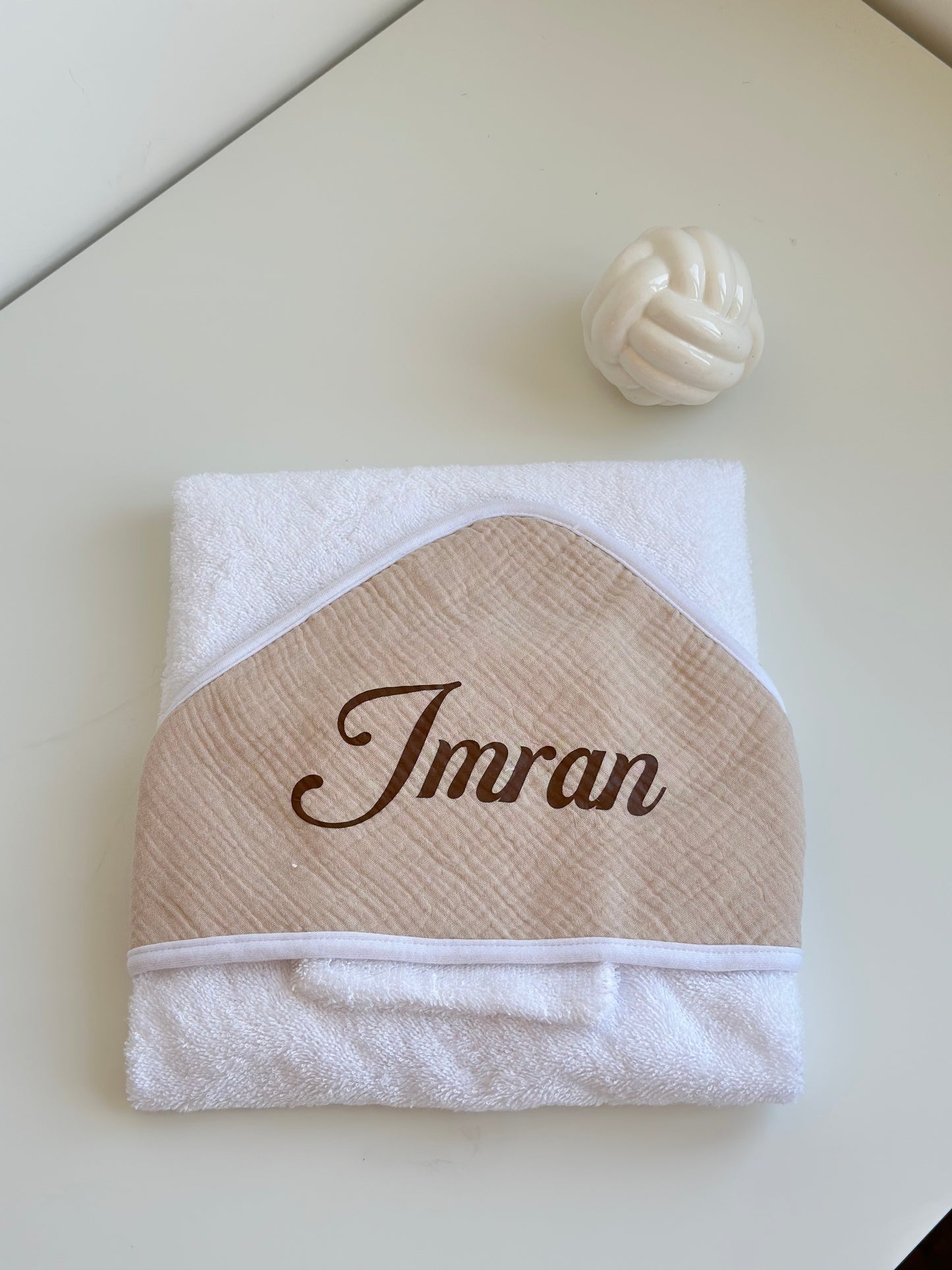 Cape de bain gaz de coton + gant