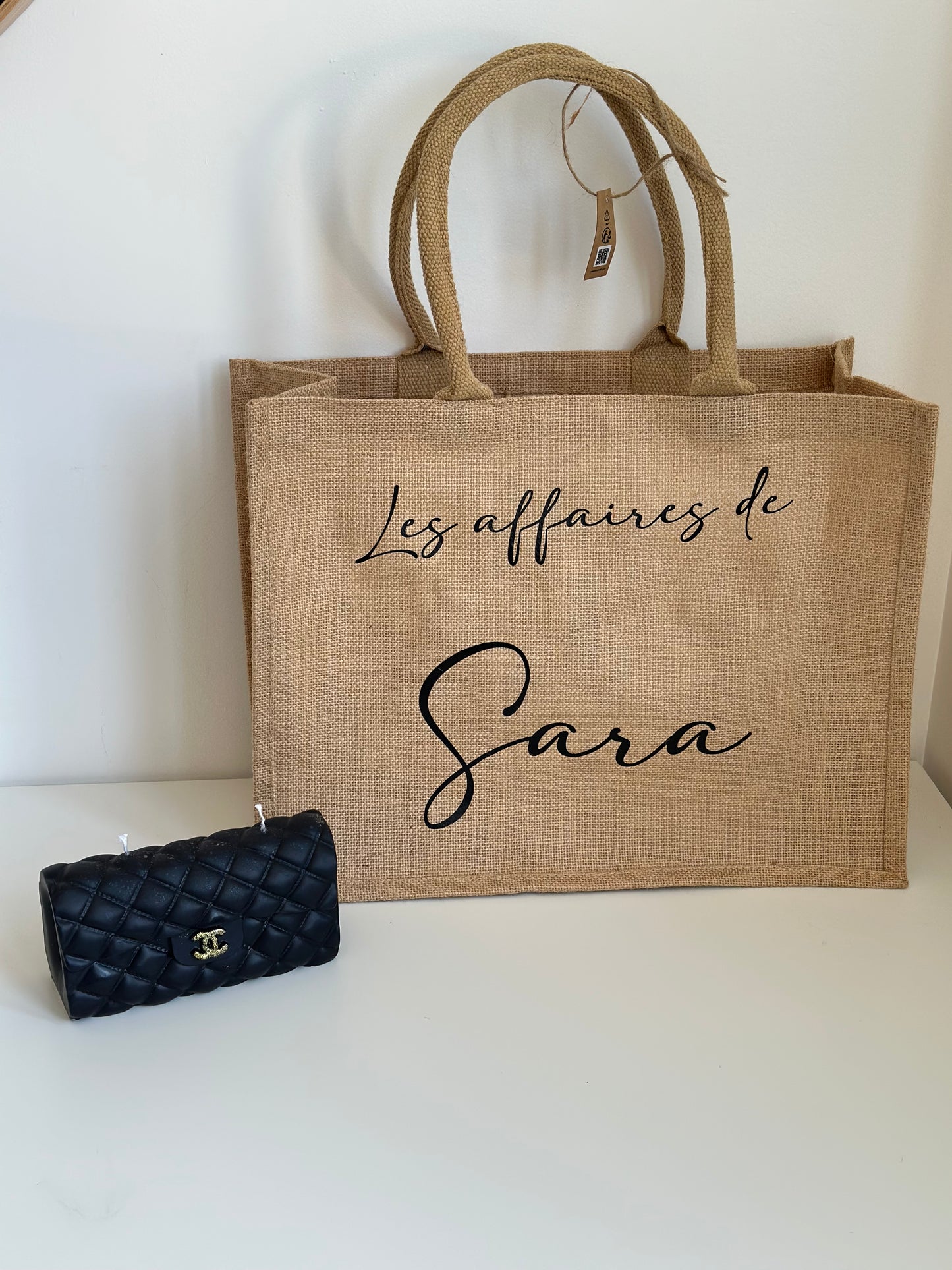 Sac en jute beige grand