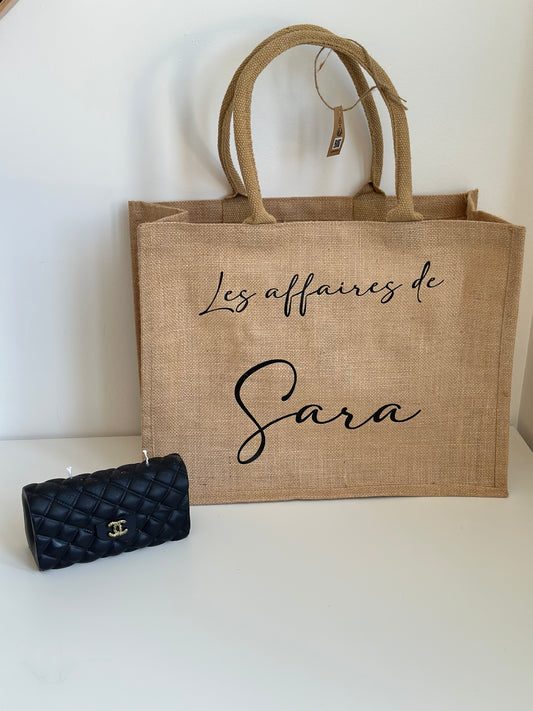 Sac en jute beige grand