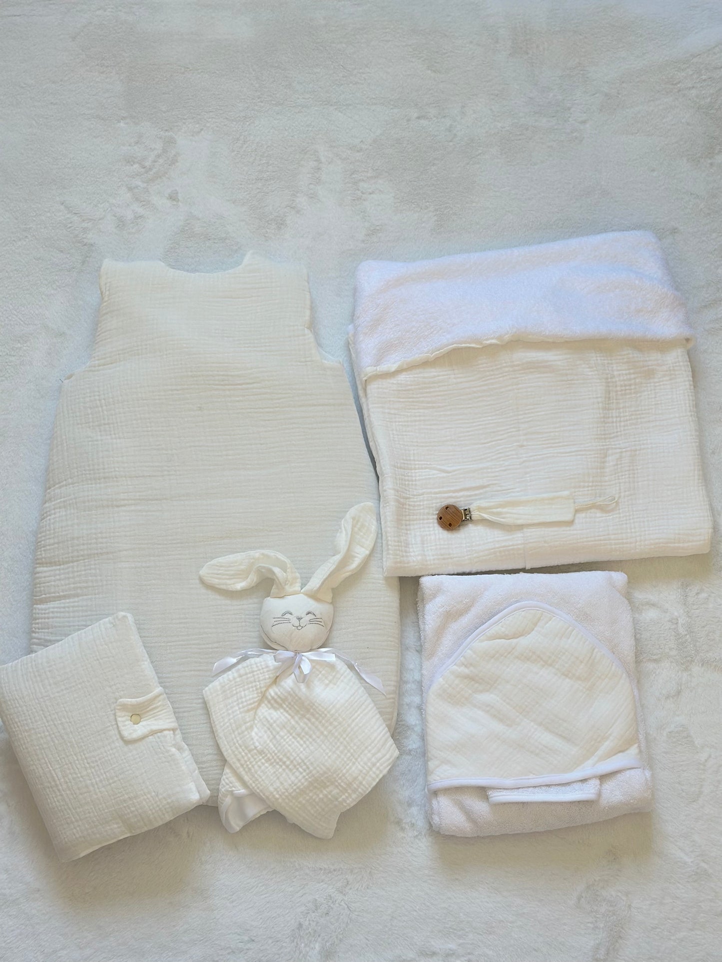 Coffret de naissance en gaz de coton 6 pièces