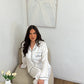 Pyjama satinée blanc pantalon
