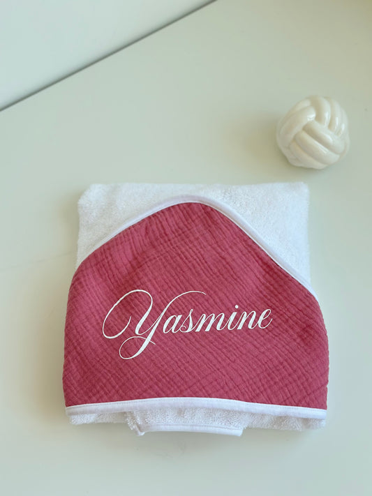 Cape de bain gaz de coton + gant
