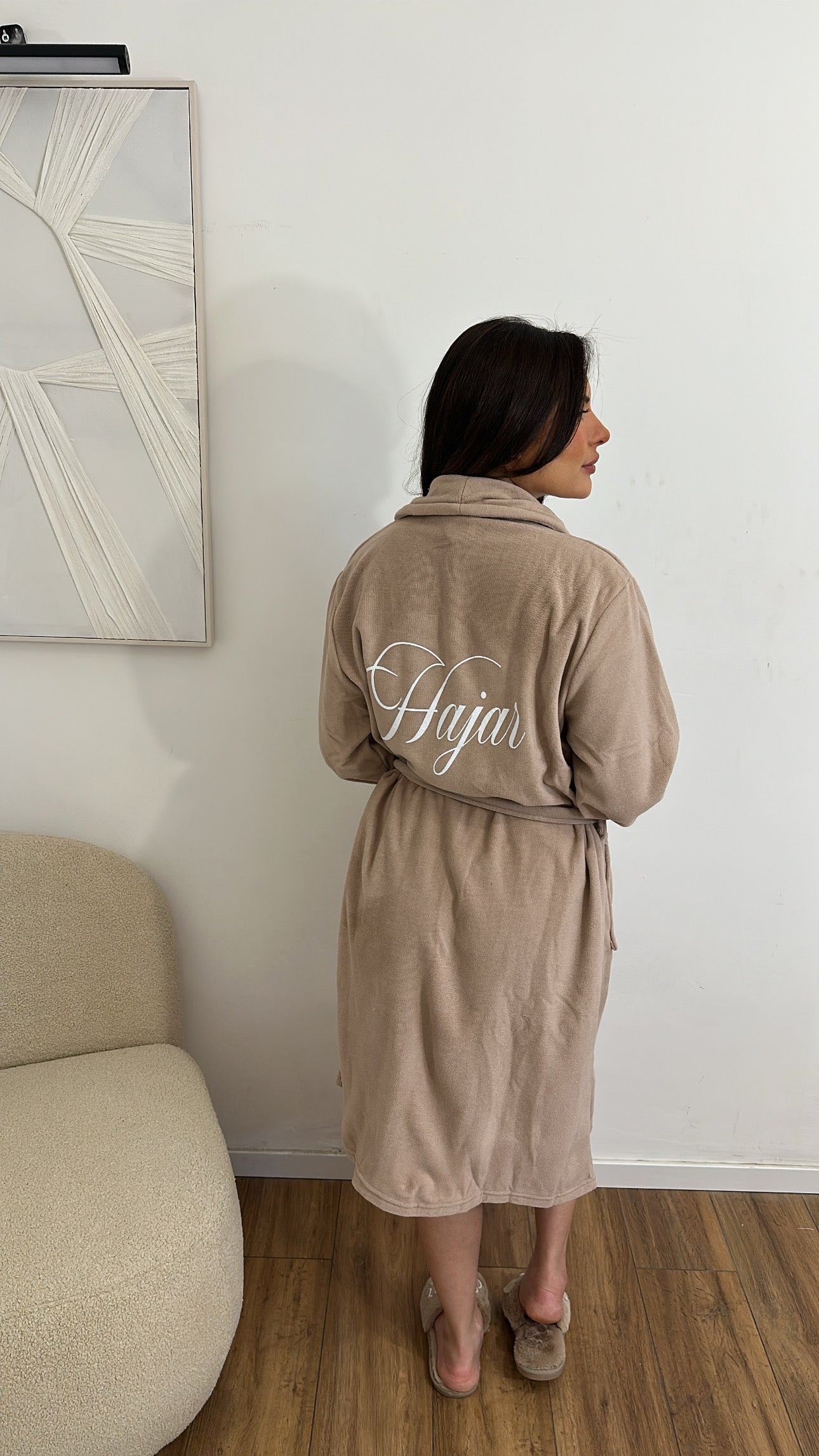 Peignoir de bain marron personnalisé