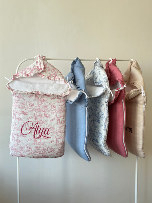 Nid d'ange en gaz de coton polaire avec passage de ceinture