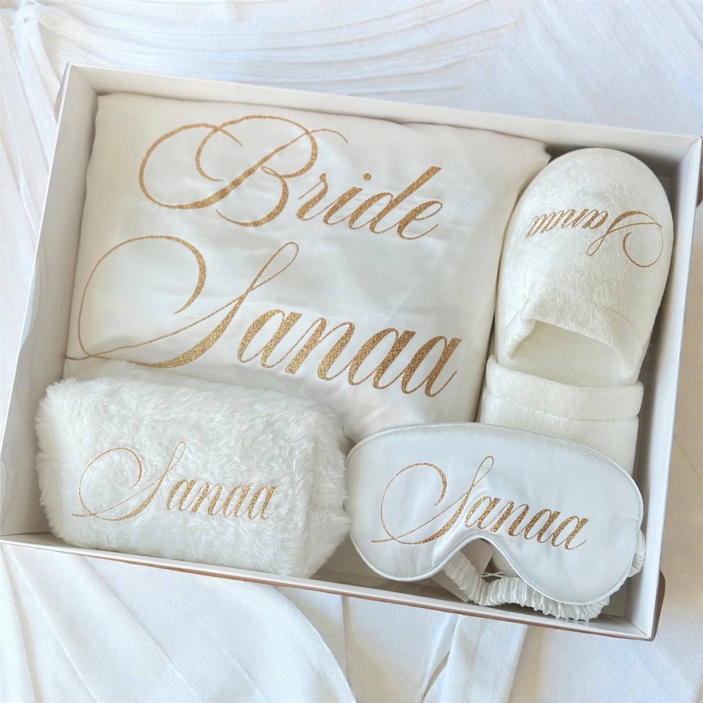 Coffret bride peignoir à plumes