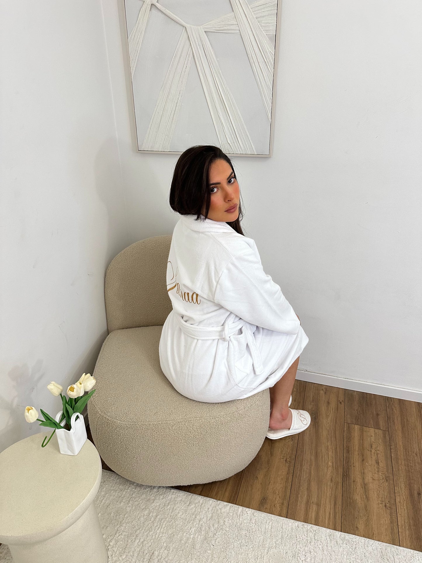 Peignoir de bain blanc personnalisé